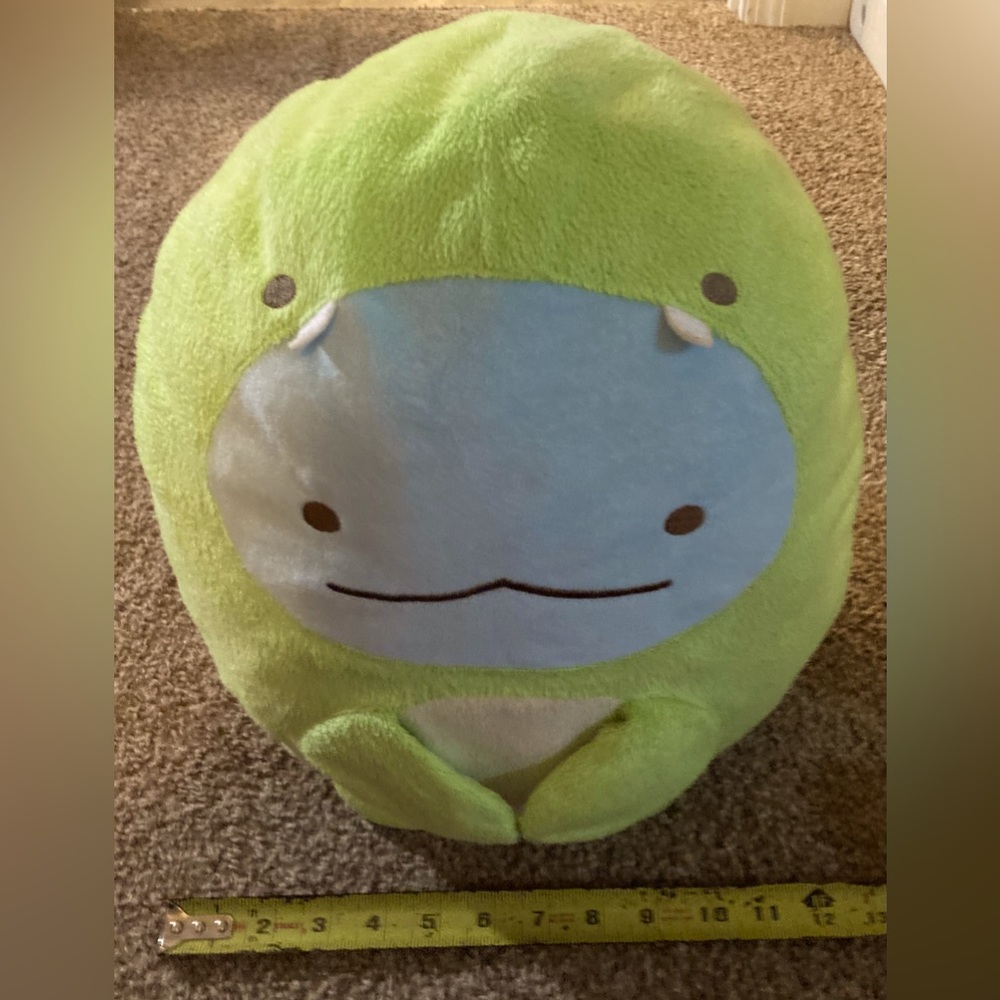 San-X Sumikko Gurashi green dinosaur plush 16”, NWOT